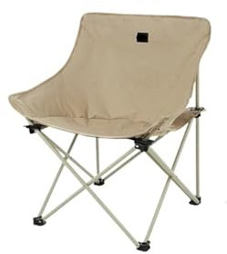 ZMCGNO Camping-Stuhl Folding Chair Portable Lightweight Bearing 120KG Outdoor Moon Chair for Travel Camping Fishing Beach Picnic Stool zum Angeln Camp Reisen Wandern Beach Garden(Khaki-L)