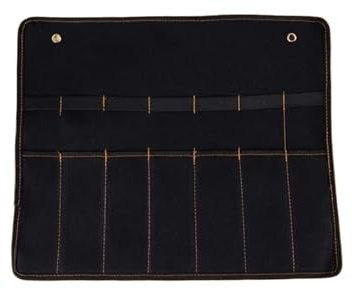 DGOINGPI Motor Pannier Bag Chisel Carrying Case Canvas Pocket Tool Roll Holder Wrench Pouch Organizer For Knife Hammers Gouges Motor Handlebar Bag(7 Holes)