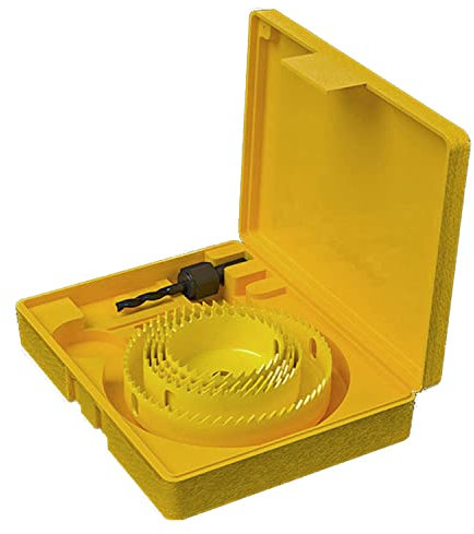 sega a tazza, Sega a tazza bimetallica, taglierina for sega a tazza con scatola di immagazzinaggio adatta for pannelli in cartongesso, legno e PVC(5 Piece set)