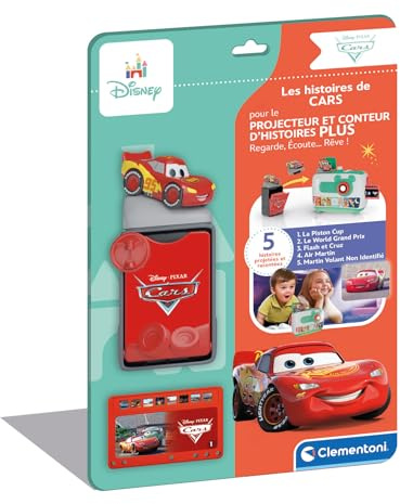 Clementoni | Disney – Les Histoires de Cars pour Enfants 2+ | Recharge pour Projecteur Conteur d’Histoires Plus | 5 Histoires Racontées et Projetées | Figurine Flash McQueen Incluse | Disney Pixar