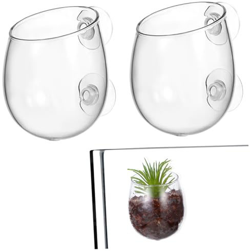 UPKOCH 2 Stück Aquarium Pflanztöpfe mit Saugnäpfen Wandmontierte Halter für Wasserpflanzen Design für Aquarien Dekoration und Pflege
