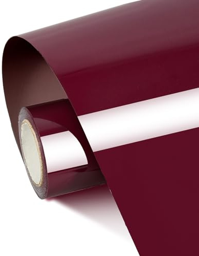 FOSER Plotterfolie Textil, 30,5cm×300cm Flexfolie Plotter Textil, Transferfolie Bügelfolie für Stoffe, DIY (Bordeauxrot)