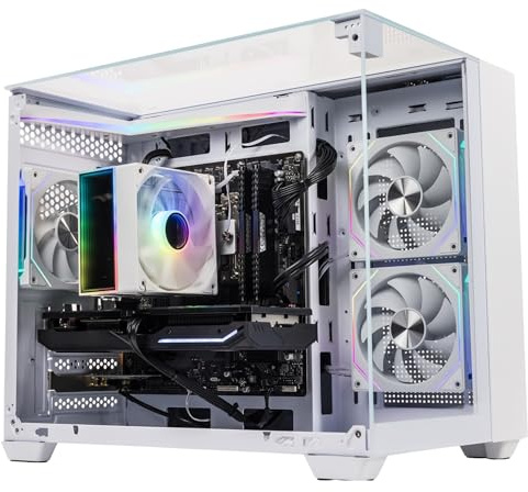 GTR Gaming PC | Ryzen 7 5700X | RX 9060 XT | 32GB 3600MHz RAM | 1TB NVMe SSD | 600W 80+ Bronze PSU | ARGB White Case | Windows 11 | WiFi