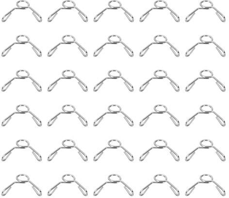 sourcing map Lot de 30 colliers de serrage à ressort en acier inoxydable 304 de 4 mm ID 4,8 mm OD pour tuyau d'air, tuyau d'eau, moto, scooter, VTT, argenté