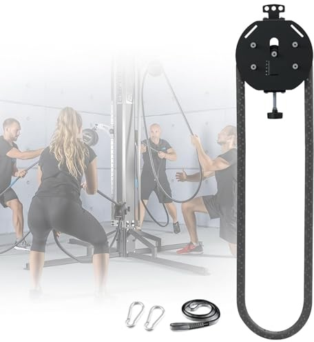 JHOMHF Entrenador De Cuerda Sin Fin Sistema De Entrenamiento De Poleas Cuerpo Completo Nailon Premium De 158 con Resistencia Ajustable For Coordinación De Brazos Espalda Agarre(Black)