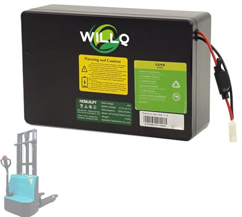 WILLQ Batterie au Lithium 48 V 12 Ah pour Chariot élévateur électrique PTE15-C, transpalette, gerbeur : Batterie de Secours de Remplacement avec Port en T