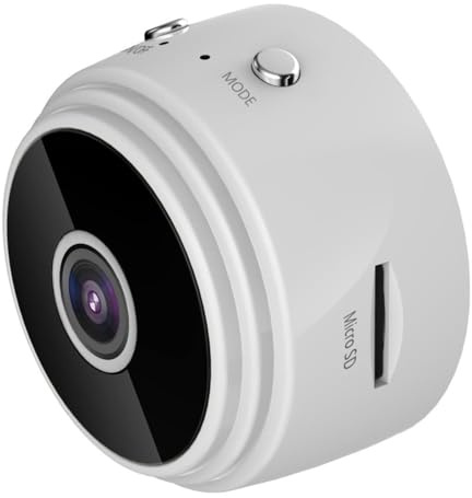 Generico Mini telecamera di sicurezza WiFi di piccole dimensioni, telecamera nascosta, visione notturna wireless, telecamera di sorveglianza ad alta definizione 1080P, controllo remoto tramite app.