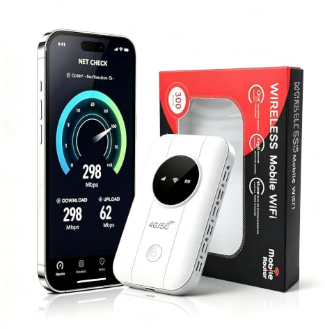 Router WiFi 5G Portátil,Router portátil WiFi de Alta Velocidad Hotspot Mini Router móvil,Router 5G/4G+ sim Portatil-Batería de 2100 mAh-Muy Adecuado para Acampar Y Viajar por Negocios