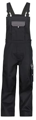 DASSY® Calais Zweifarbige Arbeitslatzhose - Größe 52 - SCHWARZ/ZEMENTGRAU