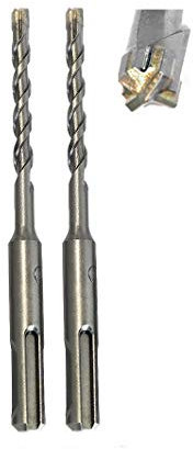 jw-germany 2 Stück HM - SDS PLUS High-Quality Hammerbohrer Betonbohrer Z= 4 mit Zentrierspitze… (SDS-PLUS 5 x 110mm)