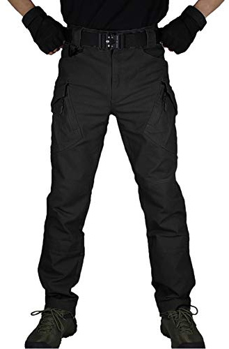zuoxiangru Pantalon Militaire de Combat Tactique pour Hommes, Pantalon décontracté de Cargaison de Travail en Plein air, Pantalon de vêtements de Travail en Coton (Noir, Tag M)