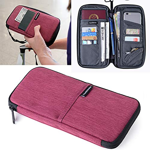 Egurs Reisepass Tasche Reisepasshülle Reisegeldbörse Familie Reiseorganizer Reisedokumententasche Wasserdicht Reise Brieftasche Pass Hülle