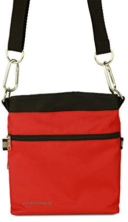 ADORRES Mit Wunschname möglich. Schultertasche, Hüfttasche, Leckerlitasche für Hunde, Futtertasche mit Magnetverschluss und Kotbeutelfach, Leckerlitasche Magnetic Red Edition