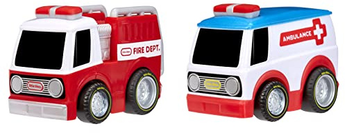 little tikes My First Cars Crazy Fast Cars - RACIN' Responders Pack med 2 - Nödfordon Leksak - Resa Upp till 15 m - Realistisk Design - Utveckla Fantasi - Ålder: Från 2 år