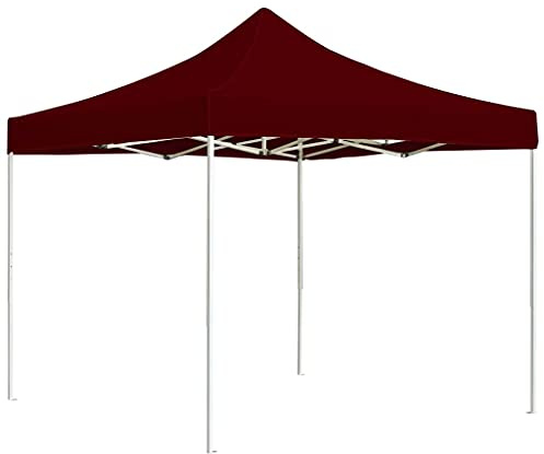 (Blitzlie Ferung) Tente de réception Tonnelle étanche pour jardin/fête/mariage/pique-nique extérieur Tente de réception professionnelle pliable en aluminium 3 x 3 m Bordeaux