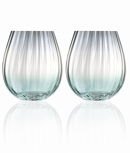 caihuashopping Wassergläser 2-teilige Kristallglas-Tasse Set 12z-farbige Glaskaffee Whiskywein-Getränk-Glaswaren-Bleifreiglas-Set (Rosa und Grün optional) Trinkglas (Color : Pink)