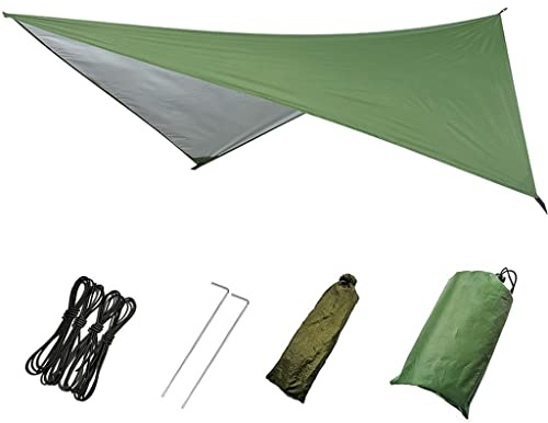 Harilla Heavy Duty Zelt Tarp Hängematte Fliegenschutz 3x3m Großer Wasserdichter Camping Shelter Leichte Plane mit Tasche für Outdoor Reisen Camp, Grün