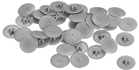 sourcing map Screw Cap Covers, 40pcs 17x4mm Plastic Screw Decoration Cover for Phillips Cam Fitting Nut Self-Tapping Screw, Dark Gray