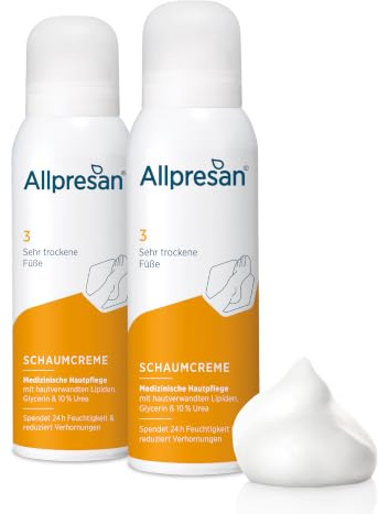Allpresan Fuß spezial Nr. 3 Schaum-Creme - Fußcreme für sehr trockene Füße - Zur täglichen Fußpflege sehr trockener Haut 125 ml (2er Pack)