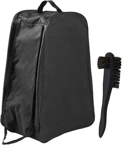 ADVENTURE PEAKS Wellington Boot Bag Water Resistant Welly Boot Bags for Adults – Dust Resistant Walking Boot Bag with Handle & Dual Zip – Wellie Boot Bag for Car, Travel & Outdoor Storage (Black)