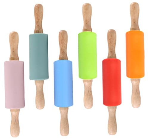 Cabilock 6 Pezzi Mattarello in Silicone Per Bambini Mattarello Per Cuocere Piccolo Da Forno Strumento Per Teglie Da Forno