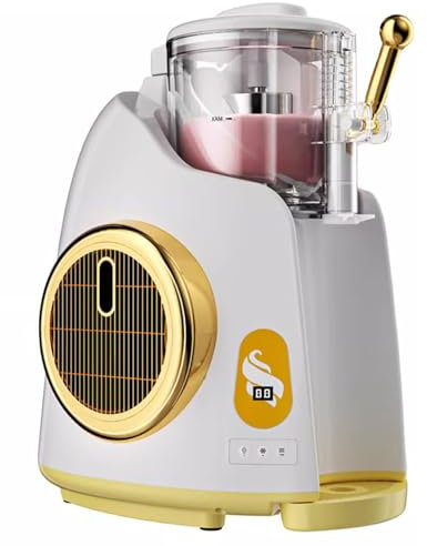 JODAIS Machine à Glace électrique 250 W, Machine à Servir Molle de comptoir avec trémie de 800 ML, compresseur intégré, Pas de pré-congélation, Machine à Yaourt glacé pour café Snack-Bar, Blanc