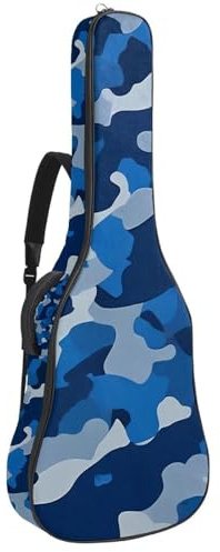 Gitarrentasche, Schöner Koffer für 40/41/42 Zoll Akustikgitarre, effiziente Aufbewahrung mit wasserdichtem Design, rotes Tarnmuster, Mehrfarbig Nr. 08, 42.9x16.9x4.7 in, Gitarrentasche