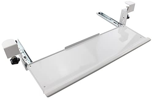 Tastatur-Schieberegler für den Schreibtisch – verschiebbare Tastaturablage in Schwarz/Weiß – ausziehbare Tastaturschublade – zur Aufbewahrung unter dem Tisch, stanzfreie Installation, ergono