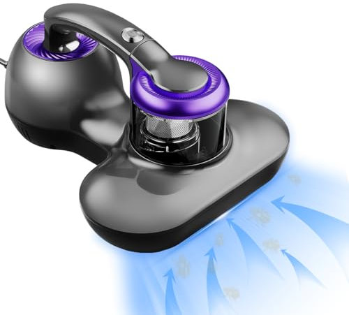 Hersven Mattress Vacuum Cleaner, Handheld UV Bed Vacuum Cleaner 16KPa & 12800 Vibrations Per/Min Upgraded Effectively Clean Up Bed, Pillows, Cloth Sofas, Carpets and Ther Fabric Surfaces