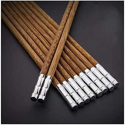 ZGYOZMNG Palillos Chinos Coreanos Aptos para lavavajillas, Juego de 10 Pares Reutilizables, sin Pintura, sin Cera, Palisandro, Caja de Regalo (Color: 3, tamaño:) (1)
