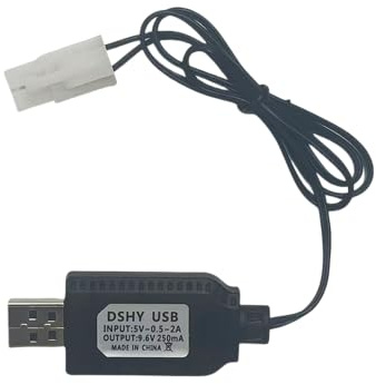 9.6V NiMH/NiCd Battery Charger Cable with Standard Tamiya Plug Compatible RC Car RC Tank RC Plane RC Boat and Other Remote Control Toys for Universal 9.6V Lipo Battery USB Charger (1)
