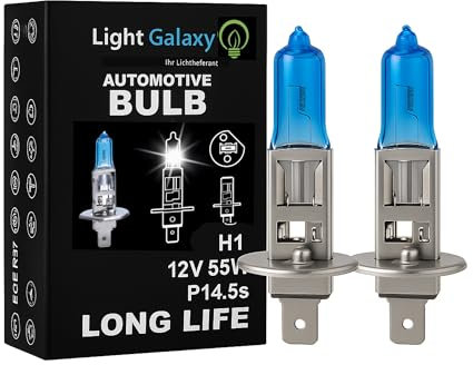 Light Galaxy ... Ihr Lichtlieferant 2x H1 12V 55W Halogen Scheinwerferlampen P14,5s – Helles Weißes Licht – Abblendlicht Fernlicht Auto Motorrad