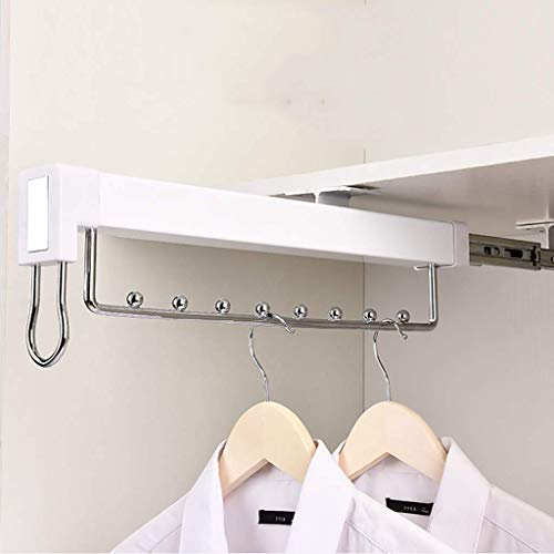 erkebspm Ausziehbare Kleiderstange, ausziehbare Kleiderbügelstange, Organizer-Rack für Schränke mit Einer Tiefe von 14 Zoll/18 Zoll, Weiß (Größe: 45,6 cm/18 Zoll)