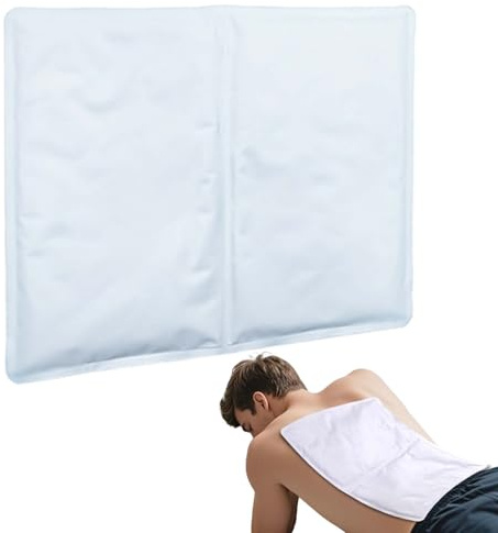 Kiluiu Gel-Eisbeutel für Schulter und Rücken, wiederverwendbar, großer Eisbeutel zur Schmerzlinderung, Muskelerholung, Nylon-Kältepackung, flexibler Gel-Eiswickel, heiße Kältetherapie (grau)