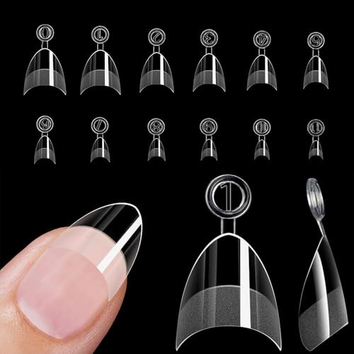 TOEECY 600pcs Press on Nails Transparent Kurz Quadratischer Nagel Mandelnagel Ultradünn und Spurlos Passt Sich den Nägeln Gut an für DIY Nagelstudios zu Hause