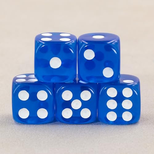 Epic Forge-Lot de 5 Dés 6 Faces- Bleu Transparent