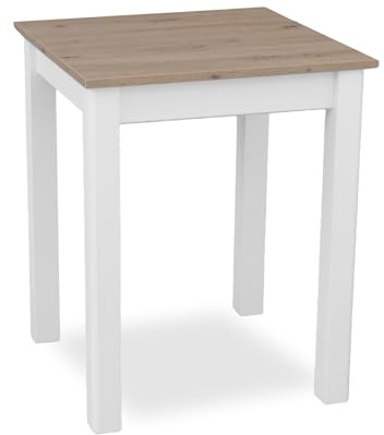 Metdrew Esstisch aus Holz | 60x60 | holztisch | für 2 Personen | klein Tisch | Skandinavischer Stil | aus Kiefernholz | küchentisch | Tischplatte: Artisan Eiche