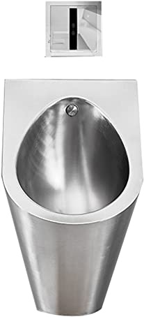 LJTHUU Urinario de Acero Inoxidable para Hombre montado en la Pared. Urinario de Descarga sin Contacto. Resistente y antiobstrucción. Detección de Agua. Fácil de Limpiar.
