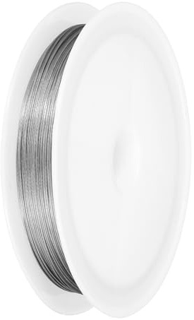PATIKIL 72FT (22m) Alambre Para Cuentas De 0.015inch (0.38mm) 7 Hebras, Cordón De Hilo Acero Inoxidable Recubierto De Nylon Para Fabricación De Joyería Pulseras Y Abalorios, Color Plata