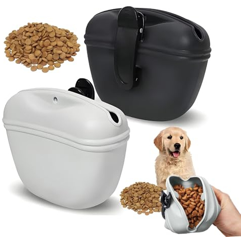 Kalsey 2 Piezas Bolsas De Silicona para Comida para Perros, Bolsa De Comida para Perros Multifuncional, Perros Bolsa De Entrenamiento, Bolsas De Entrenamiento para Mascotas, para Perros y Gatos (1)