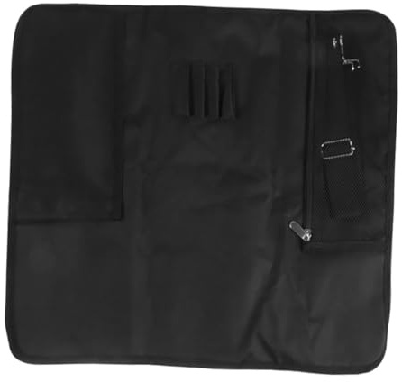 DIYEAH Sacoche Porte-Couteau Multifonction en Tissu Oxford Noir, Légère et Résistante, Camping Voyage avec Compartiments Ajustables