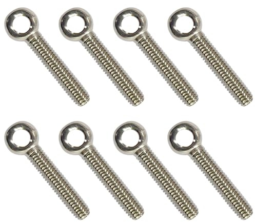 ANPTGHT 8Pcs M6 x 50mm Shoulder Swing Lifting Eye Bolt, 304 Stainless Steel Machinery Shoulder Swing Bolt Lifting Ring Eyebolt for Pipeline Gate Valves, Building Steel Pipe Fasteners