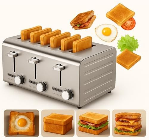 Tostapane in acciaio inox con fessure extra larghe, apertura automatica, 7 livelli di doratura per ristoranti e caffè
