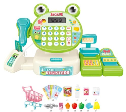 Barnkassa,kassaleksak | Interactive Supermarket Cashier Leksaker | Livsmedelsbutik lekset, pedagogiska småbarnskassa för flickor pojkar