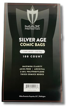 Max Protection Silver Age Thick Comic Book Bags - Ultra Clear Protection (1000 Bags)