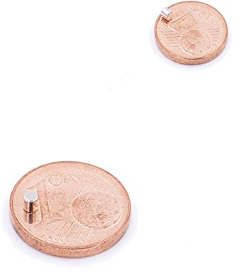 Brudazon | 100 Scheiben-Magnete 2x2mm | N52 Güteklasse - Neodym-Magnete | Ideal für Modellbau, Foto, Whiteboard, Werkstatt, Kühlschrank | Magnetscheibe