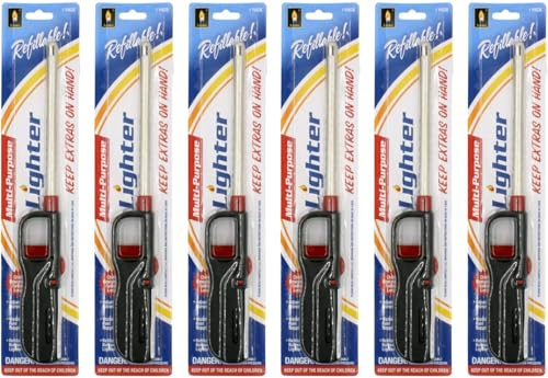 6 Pack BBQ Grill Lighter Refillable Butane Gas Candle Fireplace Kitchen Stove Long
