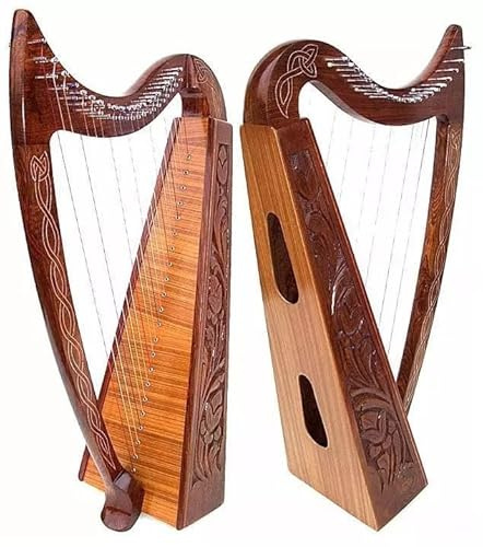 DEURA Celtic Irish Harp with CASE 22 Strings ROSEWOOD Lap FOLK Diagonal 34