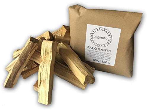 ORIGINALIA Palo Santo 100% Natürlich zum Brennen | 10 cm Chips. Heiliges Holz aus Peru | 100 gr. in Hermetischer Tasche - Sehr Aromatisch