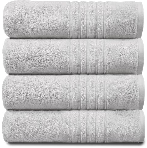 GC GAVENO CAVAILIA New Hampton Hand Towels, Ultra Soft Extra Absorbent Pack of 4 Luxury Towel Set, 100% Ringspun Cotton, White, 4PK